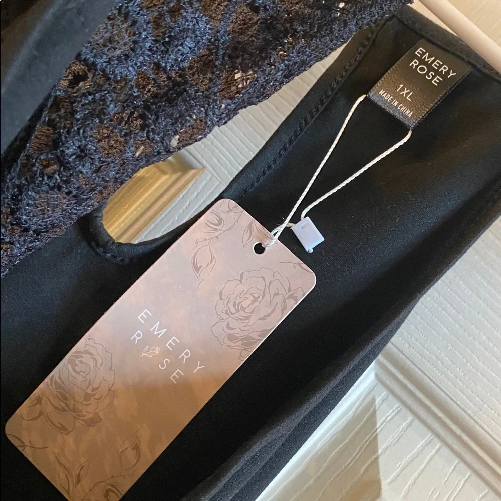 Emery Rose Black Lace Detail Dress NWTs